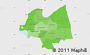 Political Shades Map of Kampong Thom, single color outside