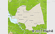 Shaded Relief Map of Kampong Thom, physical outside