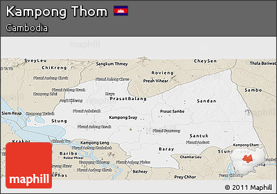 Classic Style Panoramic Map of Kampong Thom