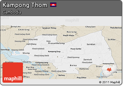 Classic Style Panoramic Map of Kampong Thom