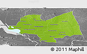 Physical Panoramic Map of Kampong Thom, desaturated