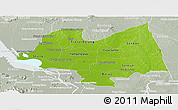 Physical Panoramic Map of Kampong Thom, lighten, semi-desaturated