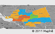 Political Panoramic Map of Kampong Thom, desaturated