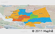 Political Panoramic Map of Kampong Thom, lighten, semi-desaturated