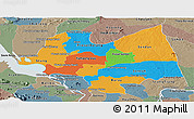 Political Panoramic Map of Kampong Thom, semi-desaturated