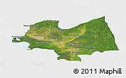Satellite Panoramic Map of Kampong Thom, single color outside