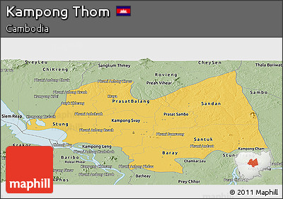 Savanna Style Panoramic Map of Kampong Thom