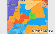 Political Simple Map of Kampong Thom, political shades outside