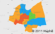 Political Simple Map of Kampong Thom, single color outside