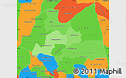 Political Shades Simple Map of Kampong Thom, political outside