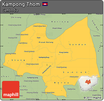 Savanna Style Simple Map of Kampong Thom
