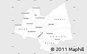 Silver Style Simple Map of Kampong Thom, single color outside