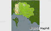 Physical 3D Map of Kampot, darken