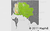 Physical 3D Map of Kampot, desaturated