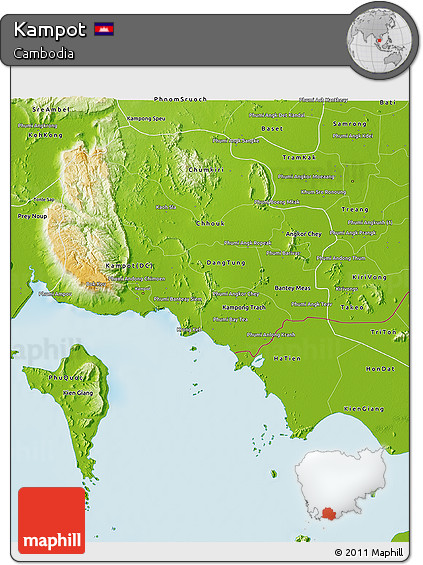 Physical 3D Map of Kampot