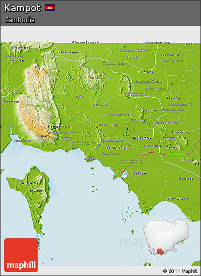 Physical 3D Map of Kampot