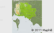Physical 3D Map of Kampot, semi-desaturated