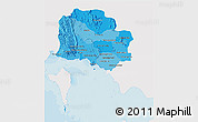 Political Shades 3D Map of Kampot, single color outside