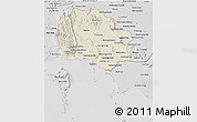 Shaded Relief 3D Map of Kampot, desaturated