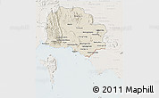 Shaded Relief 3D Map of Kampot, lighten