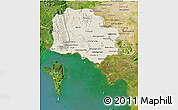 Shaded Relief 3D Map of Kampot, satellite outside