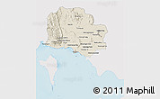 Shaded Relief 3D Map of Kampot, single color outside