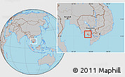 Gray Location Map of Dang Tung, within the entire country