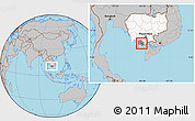 Gray Location Map of Dang Tung, highlighted country, highlighted parent region