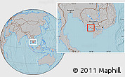Gray Location Map of Dang Tung, hill shading