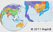Political Location Map of Dang Tung