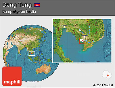 Satellite Location Map of Dang Tung, highlighted parent region