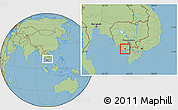 Savanna Style Location Map of Dang Tung, within the entire country