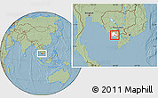 Savanna Style Location Map of Dang Tung, highlighted parent region, hill shading