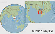Savanna Style Location Map of Dang Tung, hill shading