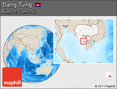 Shaded Relief Location Map of Dang Tung, highlighted country