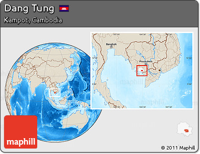 Shaded Relief Location Map of Dang Tung, highlighted parent region