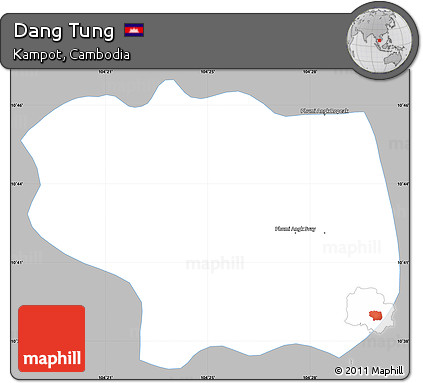 Gray Simple Map of Dang Tung, single color outside