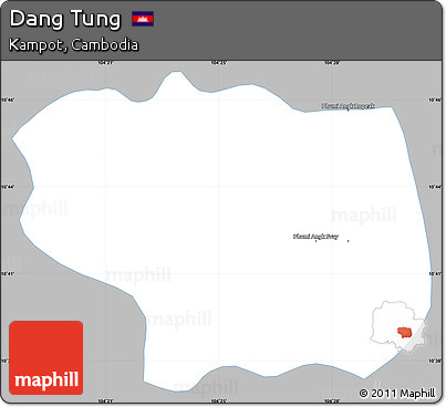Gray Simple Map of Dang Tung, single color outside