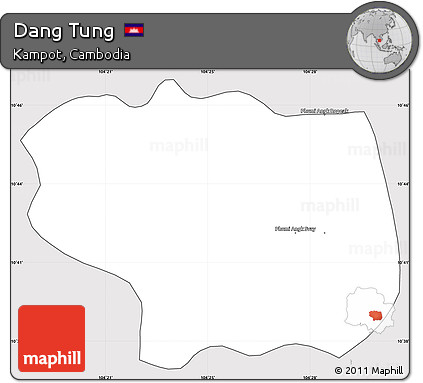 Silver Style Simple Map of Dang Tung, cropped outside