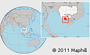 Gray Location Map of Kampot, highlighted country