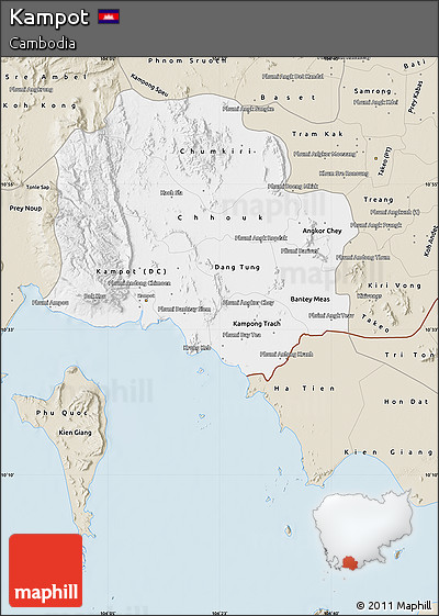 Classic Style Map of Kampot
