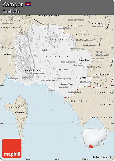 Classic Style Map of Kampot