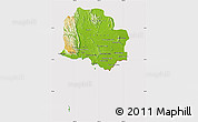 Physical Map of Kampot, cropped outside