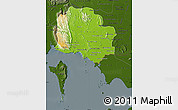 Physical Map of Kampot, darken