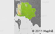 Physical Map of Kampot, desaturated