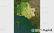 Satellite Map of Kampot, darken