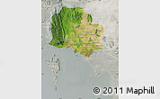 Satellite Map of Kampot, lighten, semi-desaturated