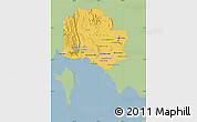 Savanna Style Map of Kampot, single color outside