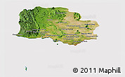 Satellite Panoramic Map of Kampot, cropped outside