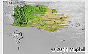 Satellite Panoramic Map of Kampot, lighten, desaturated